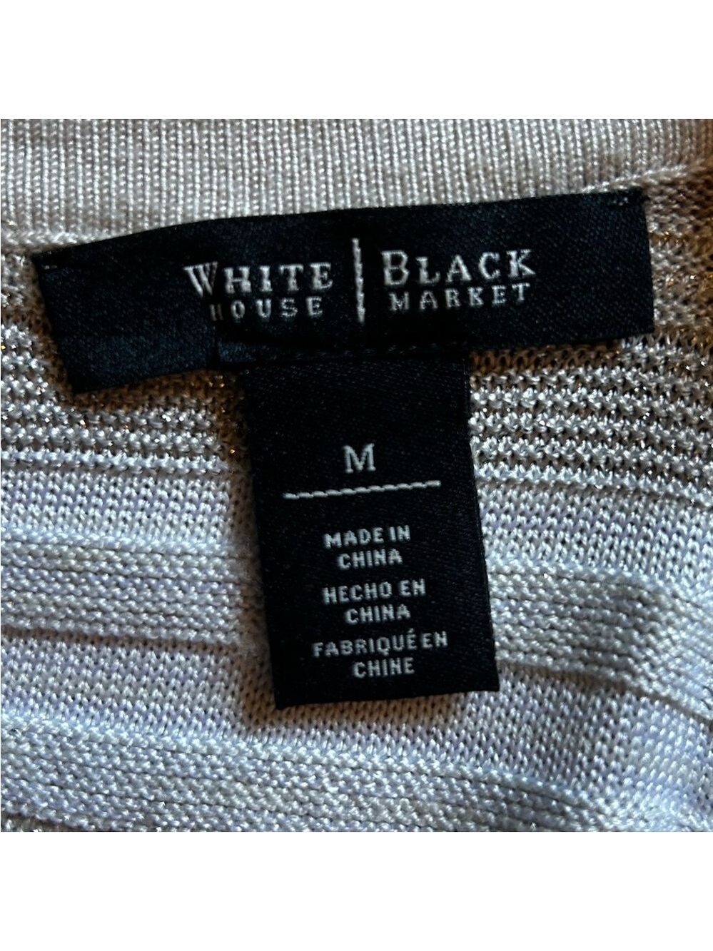 WHITE HOUSE | BLACK MARKET Women’s Embellished Halter Ecru W Pearl Dust. Size M - Picture 5 of 7